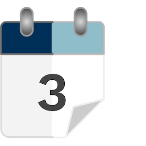 Calendar with number 3